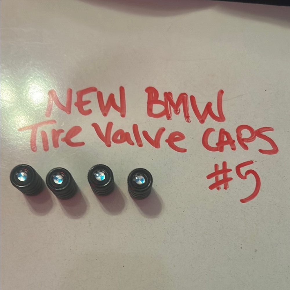 BMW Silver and Black Tire Valve Caps
